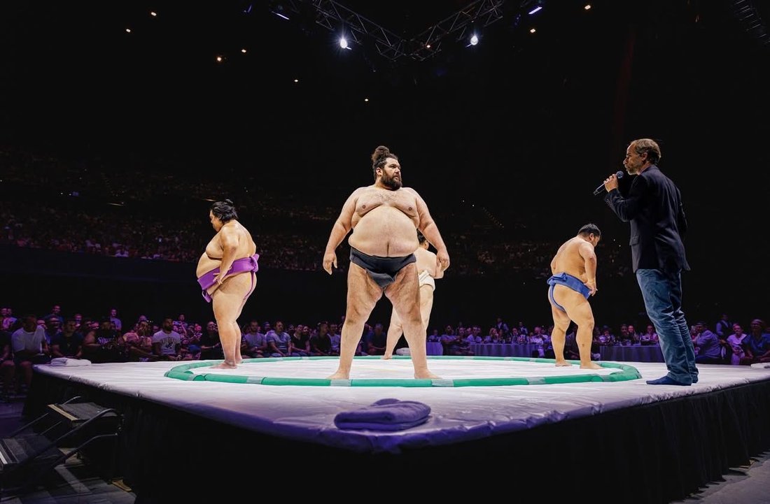 Ramy Elgazar in the ring at All Star Sumo, Space42 Arena, Abu Dhabi
