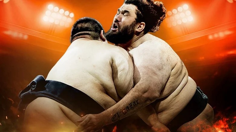 All Star Sumo Abu Dhabi poster showing two sumo wrestlers in a clinch