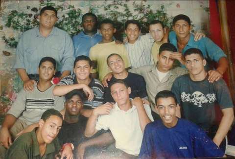 Young Ramy Elgazar with teammates at the Ghazl El Mahalla wrestling club, El Mahalla El Kubra