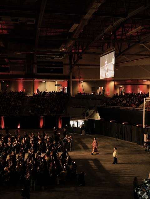 Sold out arena crowd at a live sumo show in the United States